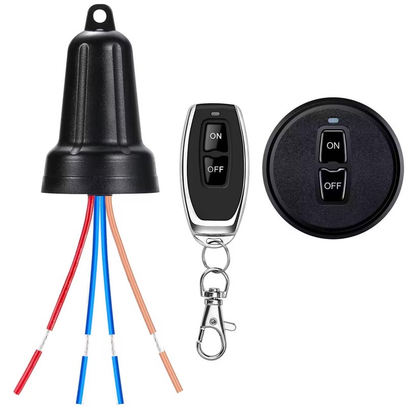 YETOR Waterproof Wireless Switch,110V/120V/240V/10A Relay No Wiring,Magnetic Mini Remote Switch for Lights,328FT Long Range for Lamp,Ceiling Light,Fan,Outdoor Lighting. - Image 1